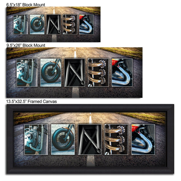 Motorcycle Framed Canvas Wall Art, Live Preview, Choose Each Photo, Multiple Options